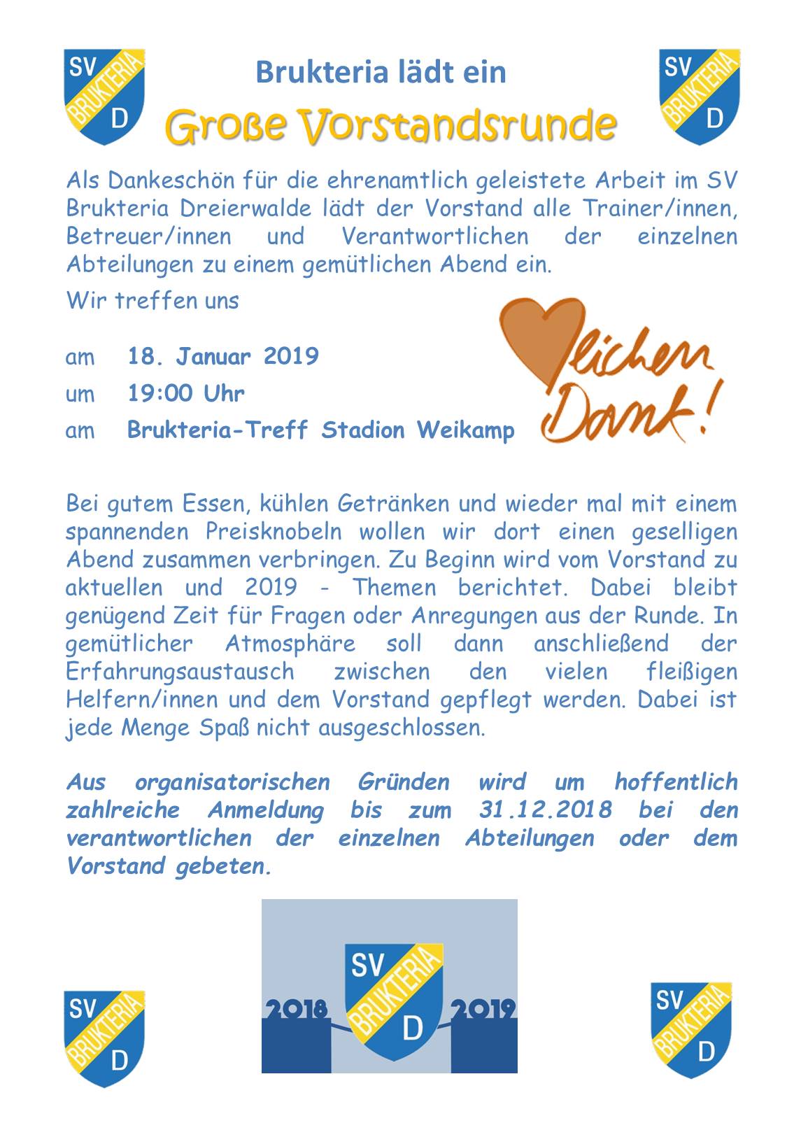 20181218 Einladung Brukteria Große Vorstandsrunde 18.01.2019