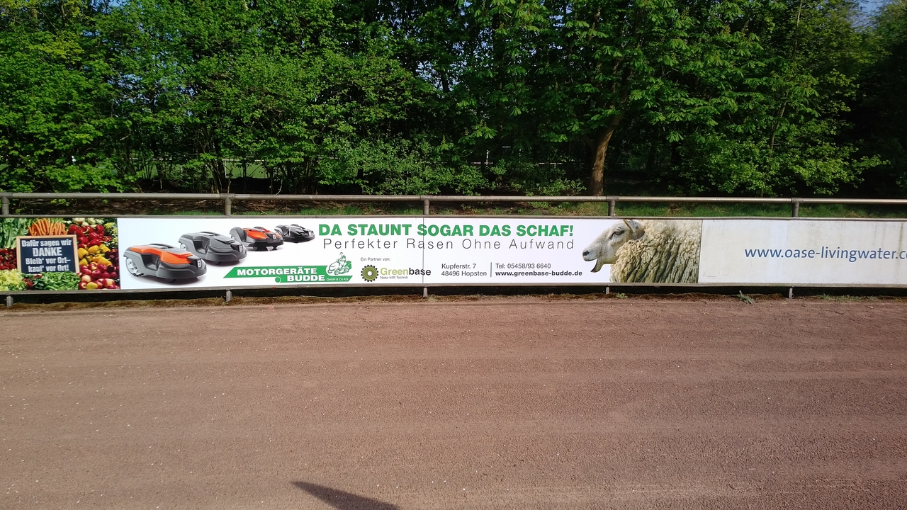 Bandenwerbung Motorgeräte Budde