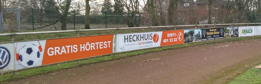 Bandenwerbung Heckhuis hören, Rheine