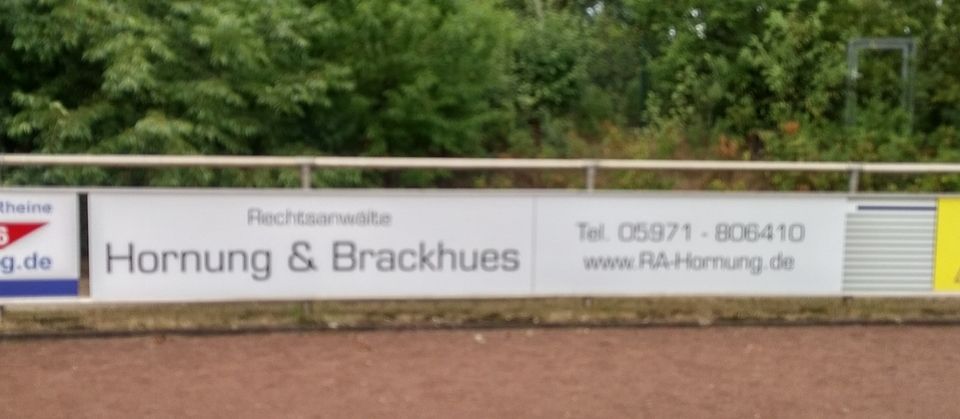 Bandenwerbung RAe Hornung & Brackhues, Rheine
