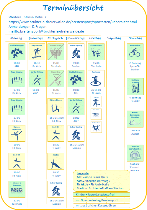 Breitensport Angebote Terminübersicht