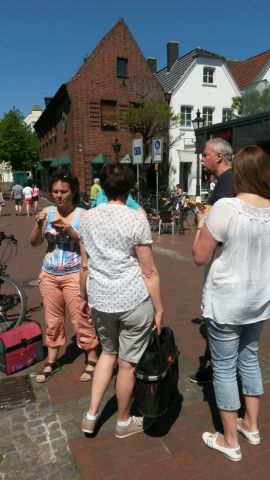 Pause in Halterner Fußgängerzone