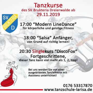 Tanzkurse ab dem 29.11.2019 in Dreierwalde